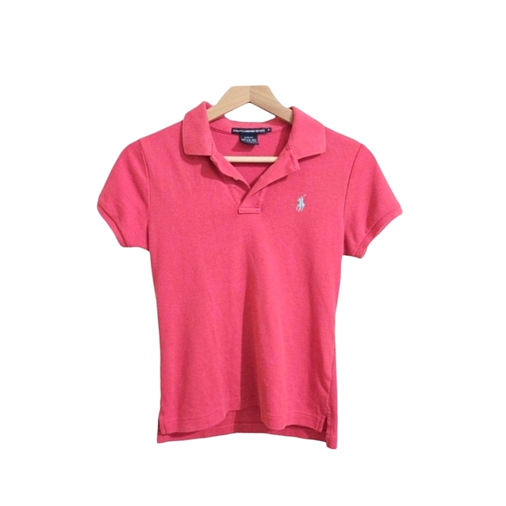 Ralph Lauren Sport Slim Fit Pink Short Sleeve Polo Shirt Size S